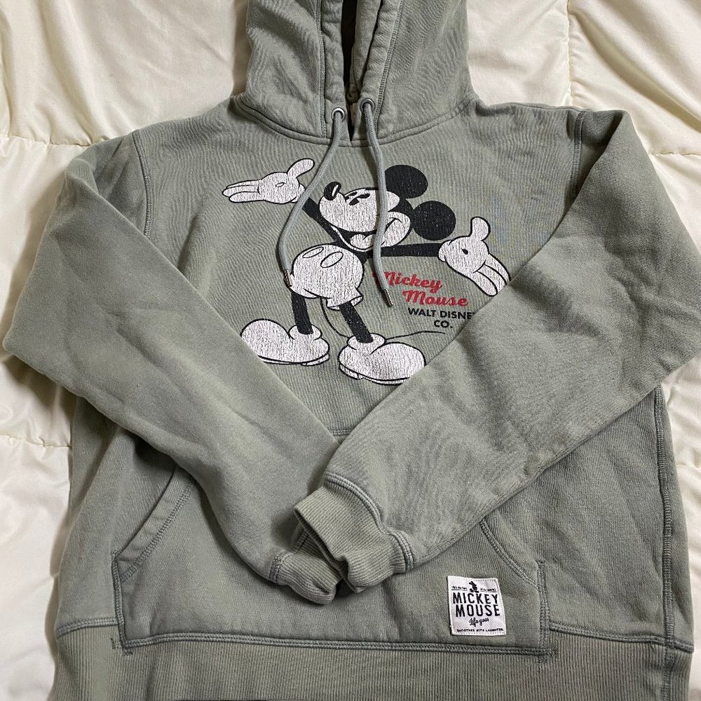 Disney and H&M sage green Mickey Mouse hoodie